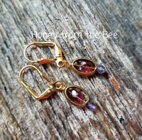 Amethyst and iolite earrings