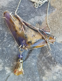Purple and sepia artisan pendant