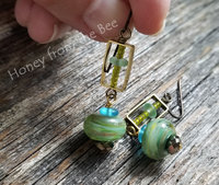 Green and Gold earrings