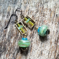 Shades of green earrings