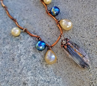 Blue and Cream gemstone necklace