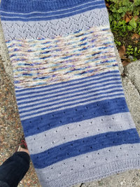 Blue Cashmere lace cowl