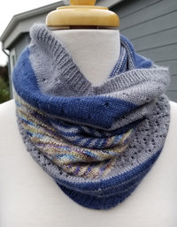 Blue and Grey cashmere Scarf