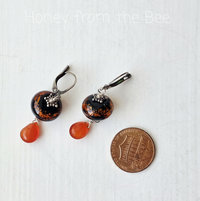Autumn earrings in orange and black