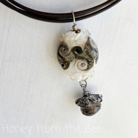 Fall necklace on leather