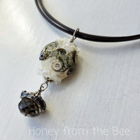 Autumn necklace in brown and white