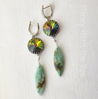 Statement earrings in green