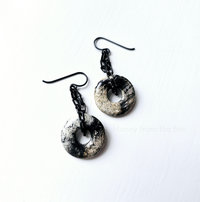 Black and Tan gemstone earrings