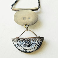 Back of sterling silver and labradorite pendant
