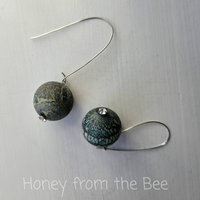 Large lightweight earrings in teal and silver
