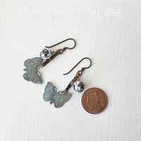 Garden earrings with butterfly