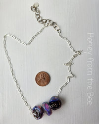 Adjustable necklace with stunning lampwork