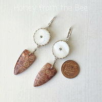 One of a kind earrings in red and white
