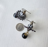 Black and white artisan earrings