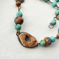 Turquoise and copper necklace