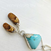 Flip Flop pendant with blue gem turquoise