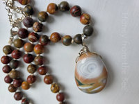 Ocean Jasper pendant with picasso jasper beads