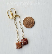Autumn earrings in red and gold
