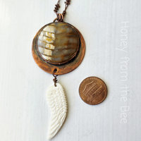 Copper and white necklace