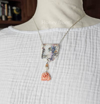 Feminine Floral necklace on model