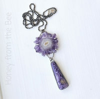 Lavender gemstone necklace in sterling silver features charoite and amethyst