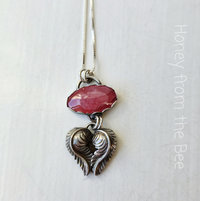 Pink and silver pendant 