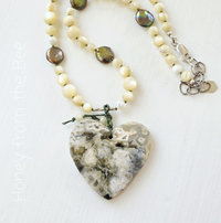 Ocean Jasper necklace in green and cream