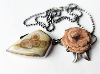 Baryte Rose and Ocean Jasper Pendant