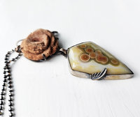 Baryte Rose and Ocean Jasper Pendant