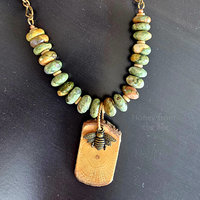 Rainforest Jasper necklace in greens and browns