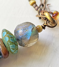 Basha bead necklace in shades of blue green