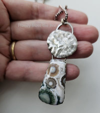 One of a kind Ocean Jasper and sterling silver pendant necklace.