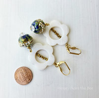 One of a kind earrings in a floral theme