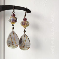 Picasso Jasper earrings in lavender and yellow
