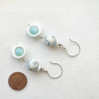 Blue and white earrings