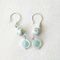 Sky Blue and white earrings