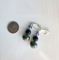 Teal and lavender earrings