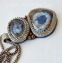 One of a kind necklace features boulder opal