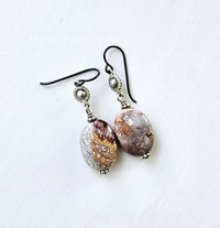 Crazy Lace Agate earrings in shades of greys and reds