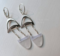 Blue lace agate and sterling silver earrings