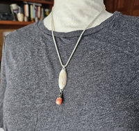 Old stock ocean jasper pendant on model