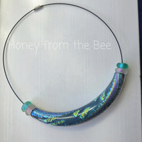 Dichroic Glass necklace with tube by Olive Glass
