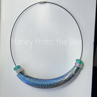 Art Glass necklace in pastel rainbow