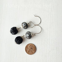 Lampwork earrings in black and white