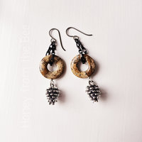 Nature inspired earrings feature sterling silver pinecones