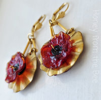 Veteran's Day earrings feature red poppies