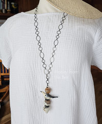 Tunic length artisan necklace for the beach lover
