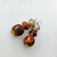 Mediterranean inspired earrings with lampwork in yellow and white and silver