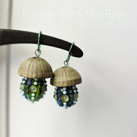 Ocean inspired earrings in green and aqua