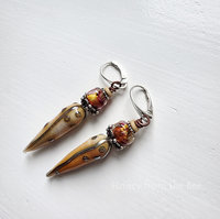 Artisan earrings feature lampwork and sterling silver